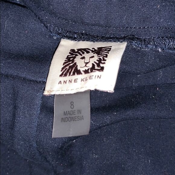 Anne Klein Navy Work Pants Ankle Length - Picture 3 of 5